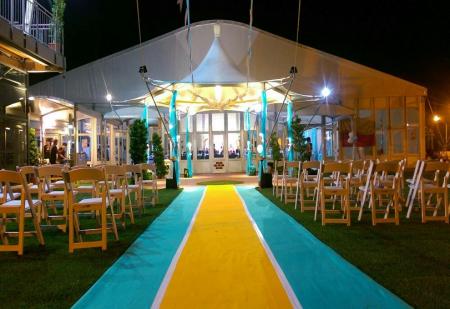 Шестигранная беседка с перекрестным кабелем-03